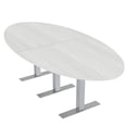 thumbnail image 1 of 6 Person Oval Conference Table Metal T-Bases Power And Data Modules, 1 of 6