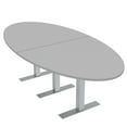 thumbnail image 1 of 6 Person Oval Conference Table Metal T-Bases Power And Data Modules, 1 of 6