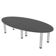 thumbnail image 1 of 6 Person Oval Conference Table With Silver Post Legs Power And Data, 1 of 5
