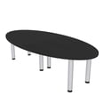 thumbnail image 1 of 6 Person Oval Conference Table With Silver Post Legs Power And Data, 1 of 5