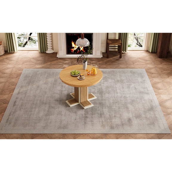 6 - Person Oval Dining Table | Extendable with 16 - inch Middle Leaf | Natural Wood Wash Appearance | Meets Changing Dining Requirements