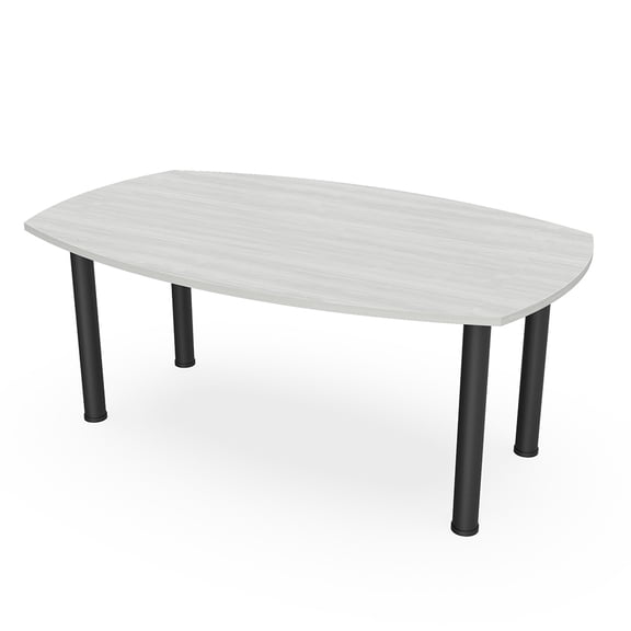 6 Person Powered Arc Boat Conference Room Table With  Post Legs