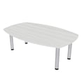 thumbnail image 1 of 6 Person Powered Arc Boat Conference Room Table With Silver Post Legs, 1 of 5