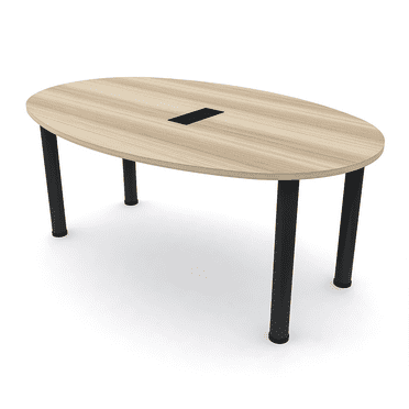 6 Person Powered Boat-Oval Shaped Conference Table  Post Legs
