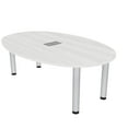 thumbnail image 1 of 6 Person Powered Boat-Oval Shaped Conference Table Silver Post Legs, 1 of 7