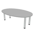 thumbnail image 1 of 6 Person Powered Boat-Oval Shaped Conference Table Silver Post Legs, 1 of 5