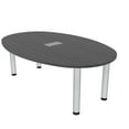 thumbnail image 1 of 6 Person Powered Boat-Oval Shaped Conference Table Silver Post Legs, 1 of 7