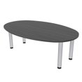 thumbnail image 1 of 6 Person Powered Boat-Oval Shaped Conference Table Silver Post Legs, 1 of 5