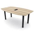 thumbnail image 1 of 6 Person Powered Boat Shaped Conference Table With  Post Legs, 1 of 7
