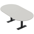 thumbnail image 1 of 6 Person Racetrack Conference Table Metal T Bases Power And Data Unit, 1 of 5