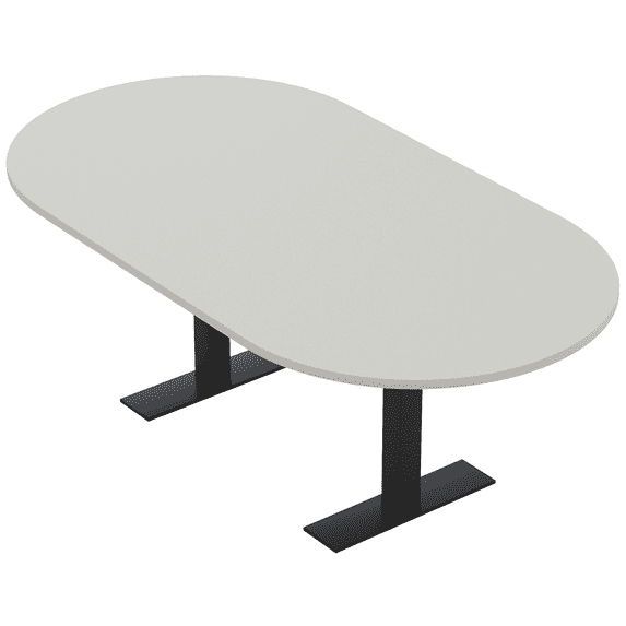 6 Person Racetrack Conference Table Metal T Bases Power And Data Unit
