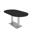 thumbnail image 1 of 6 Person Racetrack Conference Table Metal Base Data And Electric Unit, 1 of 5
