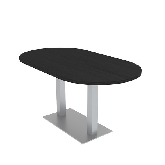 6 Person Racetrack Conference Table Metal Base Data And Electric Unit