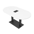 thumbnail image 1 of 6 Person Racetrack Conference Table Metal Base Data And Electric Unit, 1 of 7