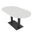 thumbnail image 1 of 5Ft Racetrack Conference Table Metal Base Power Unit Harmony Series, 1 of 5