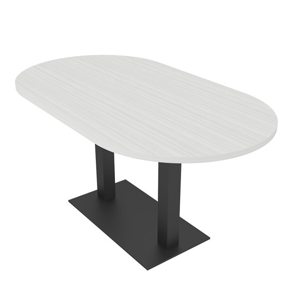 5Ft Racetrack Conference Table Metal Base Power Unit Harmony Series