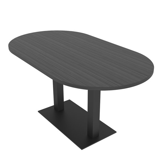 6 Person Racetrack Conference Table Metal Base Data And Electric Unit