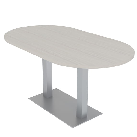 6 Person Racetrack Conference Table Metal Base Data And Electric Unit