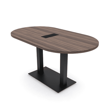 6 Person Racetrack Conference Table Metal Base Data And Electric Unit