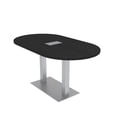 thumbnail image 1 of 6 Person Racetrack Conference Table Metal Base Data And Electric Unit, 1 of 7