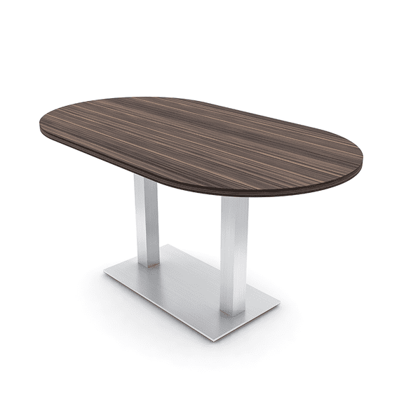 6 Person Racetrack Conference Table Metal Base Data And Electric Unit