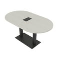 thumbnail image 1 of 6 Person Racetrack Conference Table Metal Base Data And Electric Unit, 1 of 7