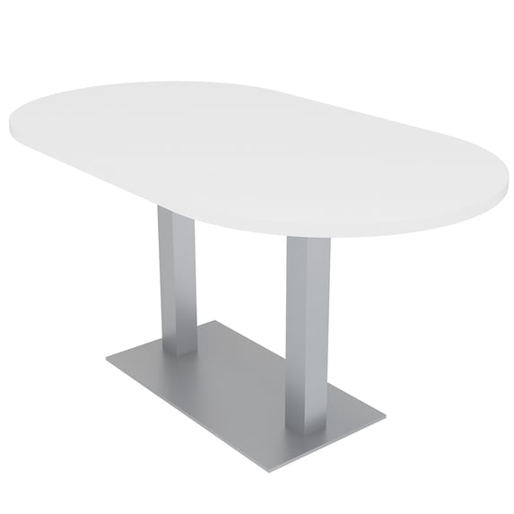 6 Person Racetrack Conference Table Metal Base Data And Electric Unit
