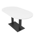 thumbnail image 1 of 6 Person Racetrack Conference Table Metal Base Data And Electric Unit, 1 of 5