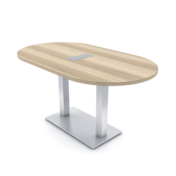 6 Person Racetrack Conference Table Metal Base Data And Electric Unit