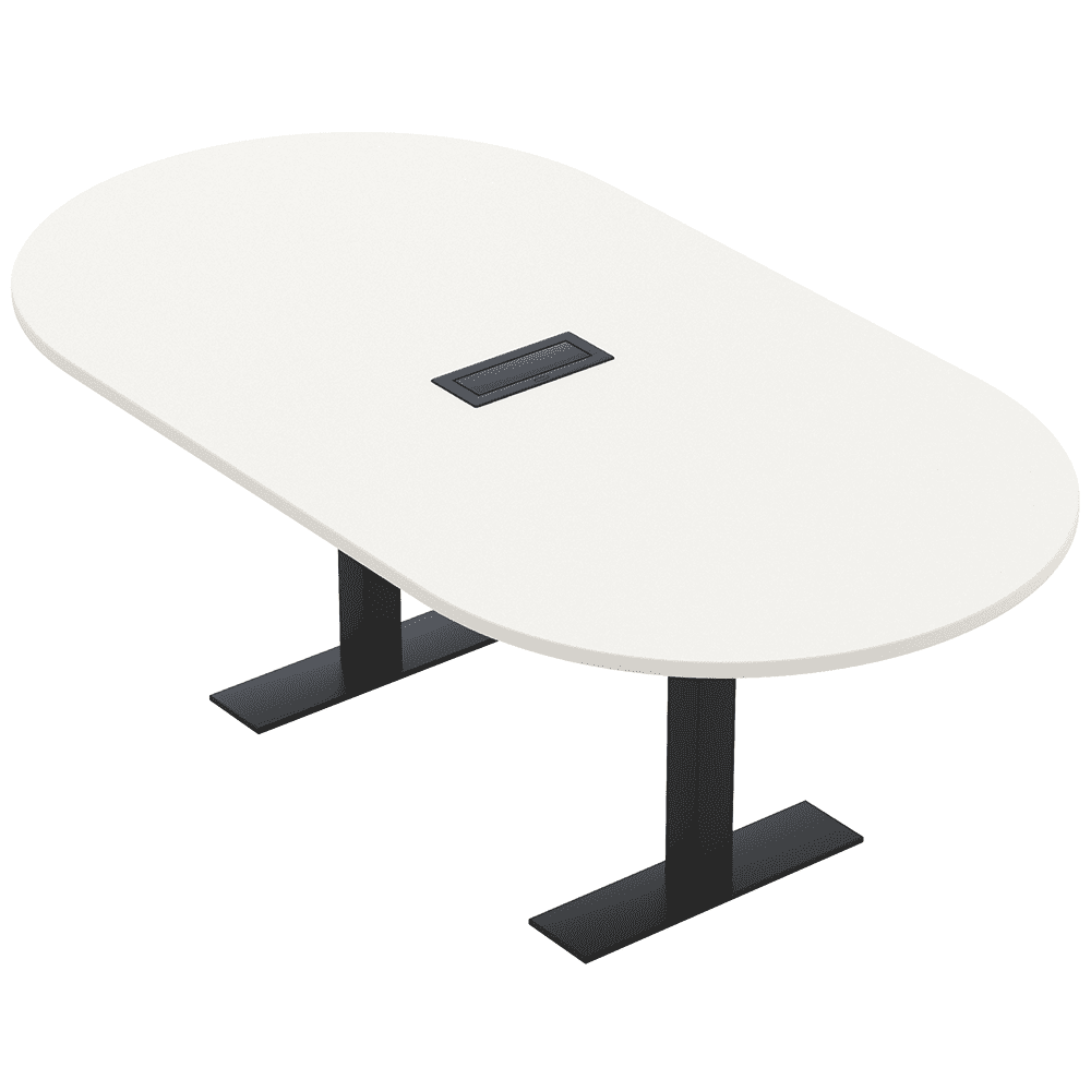 6 Person Racetrack Conference Table Metal T Bases Power And Data Unit ...