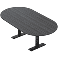 thumbnail image 1 of 6 Person Racetrack Conference Table Metal T Bases Power And Data Unit, 1 of 5