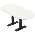 thumbnail image 1 of 6 Person Racetrack Conference Table Metal T Bases Power And Data Unit, 1 of 5