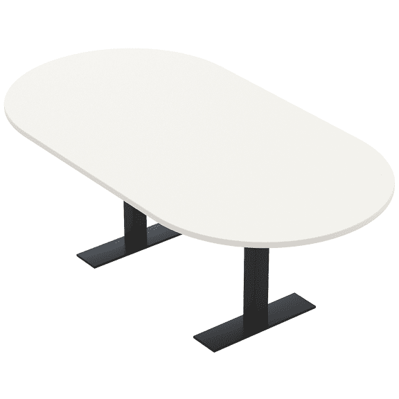6 Person Racetrack Conference Table Metal T Bases Power And Data Unit