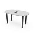 thumbnail image 1 of 6 Person Racetrack Conference Table  Post Leg Power And Data, 1 of 7