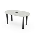 thumbnail image 1 of 6 Person Racetrack Conference Table  Post Leg Power And Data, 1 of 7