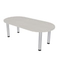 thumbnail image 1 of 6 Person Racetrack Conference Table Silver Post Leg Power And Data, 1 of 5