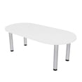 thumbnail image 1 of 6 Person Racetrack Conference Table Silver Post Leg Power And Data, 1 of 5