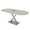 thumbnail image 1 of 6 Person Racetrack Conference Table With X Base Data And Electric Unit, 1 of 7