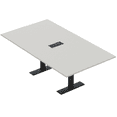 thumbnail image 1 of 6 Person Rectangular Conference Table Metal T Bases Power Module, 1 of 7