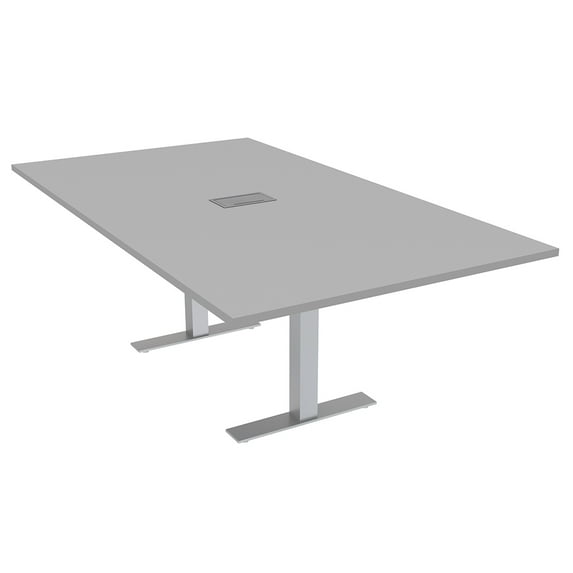 6 Person Rectangular Conference Table Metal T Bases Power Module