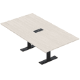 thumbnail image 1 of 6 Person Rectangular Conference Table Metal T Bases Power Module, 1 of 7