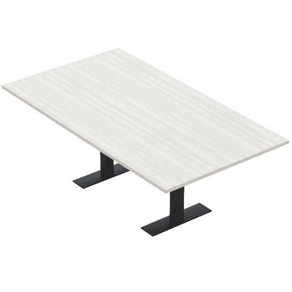 6 Person Rectangular Conference Table Metal T Bases Power Module