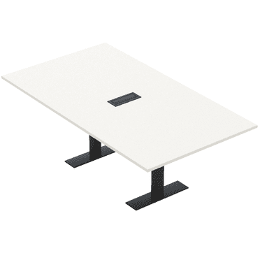 6 Person Rectangular Conference Table Metal T Bases Power Module