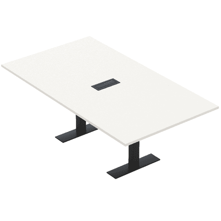 6 Person Rectangular Conference Table Metal T Bases Power Module
