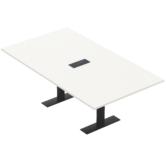 6 Person Rectangular Conference Table Metal T Bases Power Module