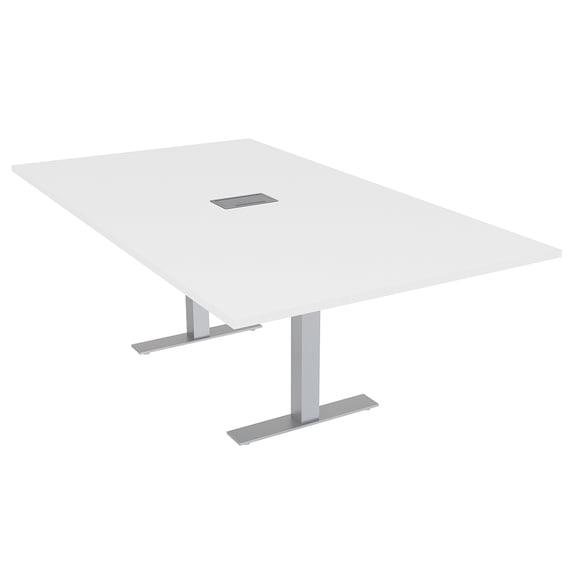 6 Person Rectangular Conference Table Metal T Bases Power Module