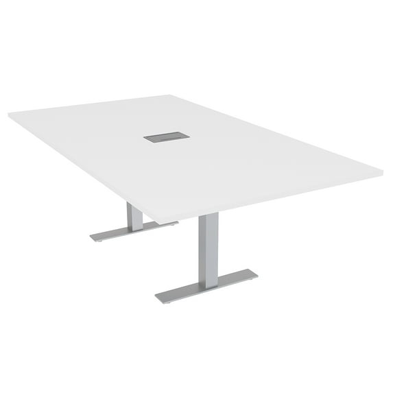 6 Person Rectangular Conference Table Metal T Bases Power Module