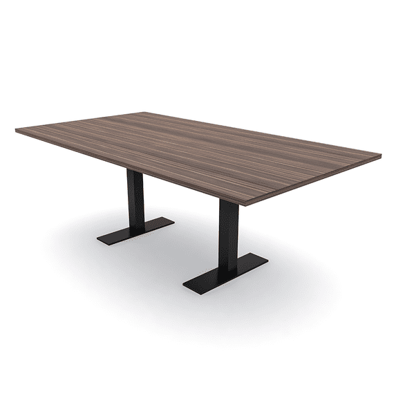 6 Person Rectangular Conference Table Metal T Bases Power Module