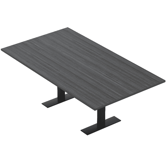 6 Person Rectangular Conference Table Metal T Bases Power Module