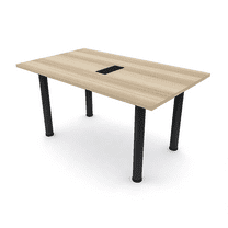 6 Person Rectangular Conference Table  Post Legs Power And Data